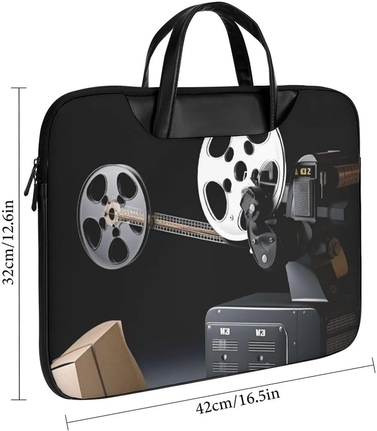 Cute Cat Sing Christmas Carols Laptop Bag for Women Handheld Leather Computer Bag Laptop Messenger Bag Briefcase