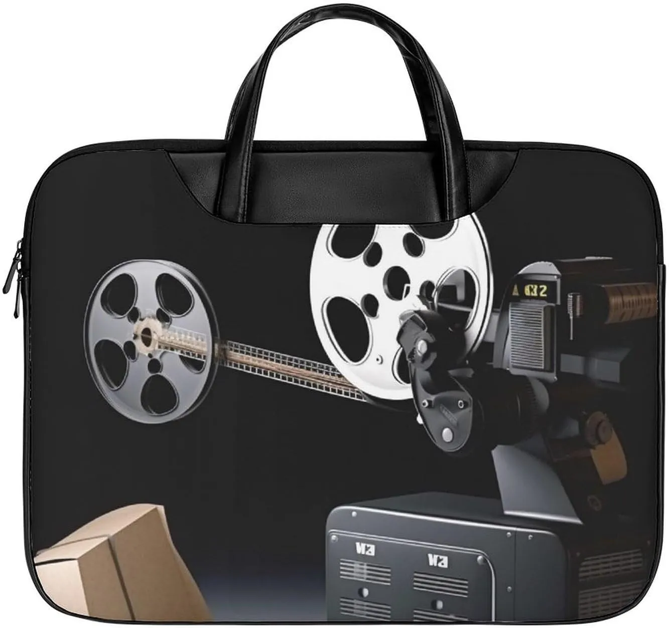Cute Cat Sing Christmas Carols Laptop Bag for Women Handheld Leather Computer Bag Laptop Messenger Bag Briefcase