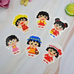 Cute Girls Stickers (6 Pack) - 5D Diamond Painting