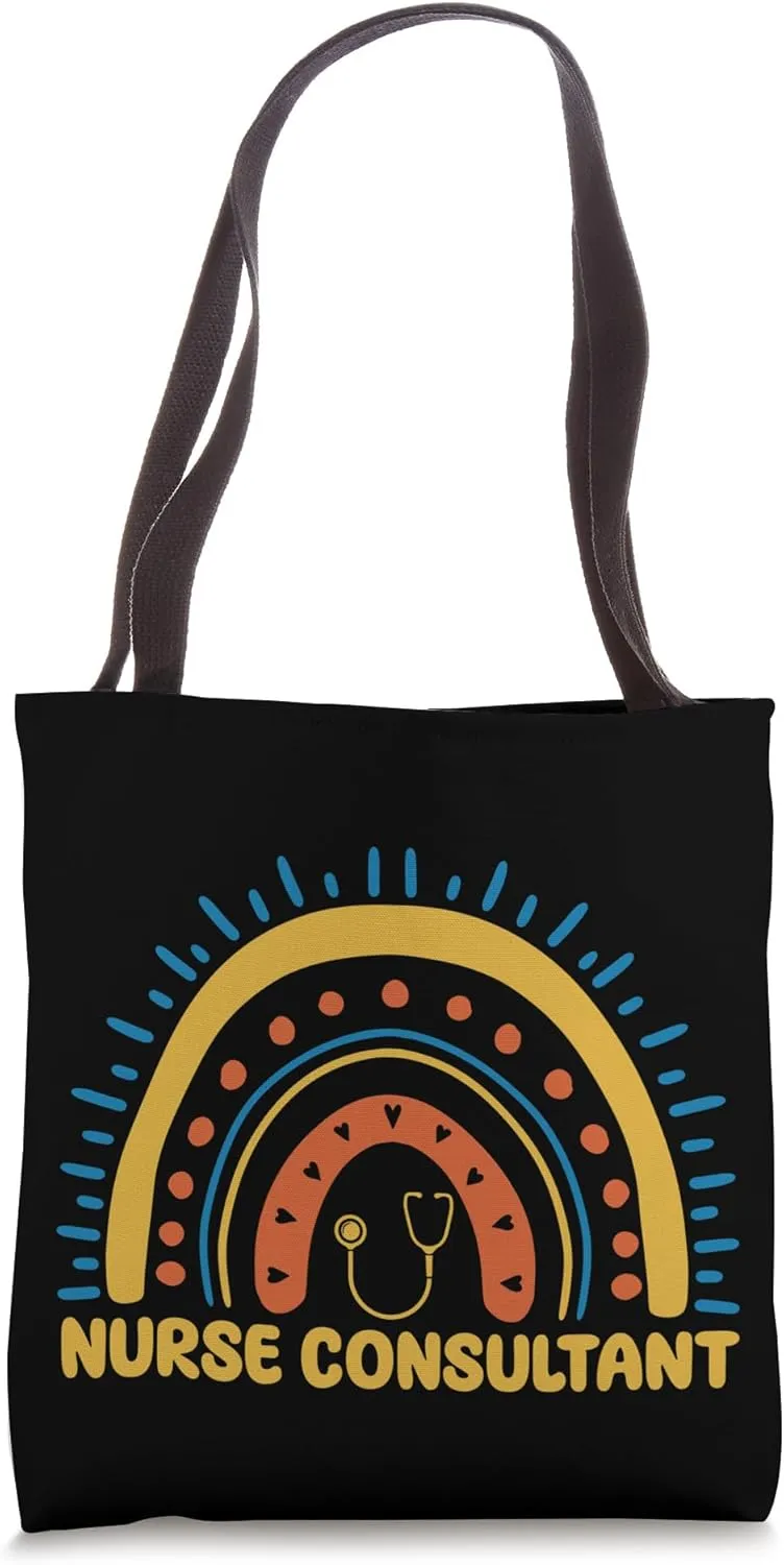 Cute Nurse Consultant Boho Rainbow Nurse Expert Witness Tote Bag