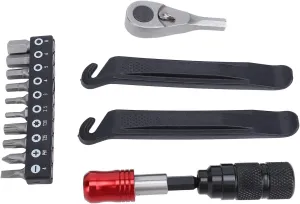 Cycling Ratchet Wrench Set, Multitool Tire Levers Portable Cycling Maintenance Kit with Screwdriver Bits for Home