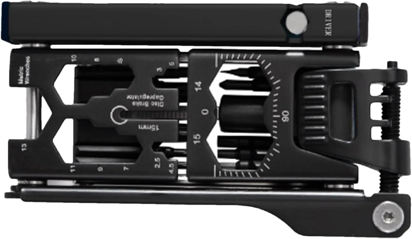 Cycling Repair Tool - 38-in-1 Bike Wrench Kit, Multi-Bit Screwdriver Tool | Portable Chain Cutter, Bottle Opener, Compact Maintenance Gear for Bicycles, E-Bikes, and Outdoor Travel Repair Use