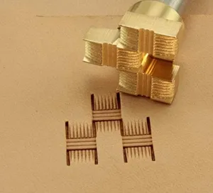 DandS ltd Leather Stamp Tool Stamping Basket Weave Working Carving Punches Tools Craft Saddle Brass #205-3