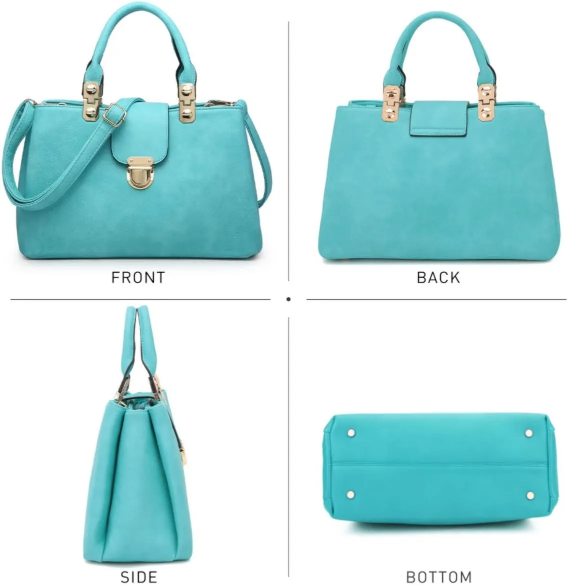 Dasein Women Satchel Handbags Top Handle Purse Medium Tote Bag Vegan Leather Shoulder Bag