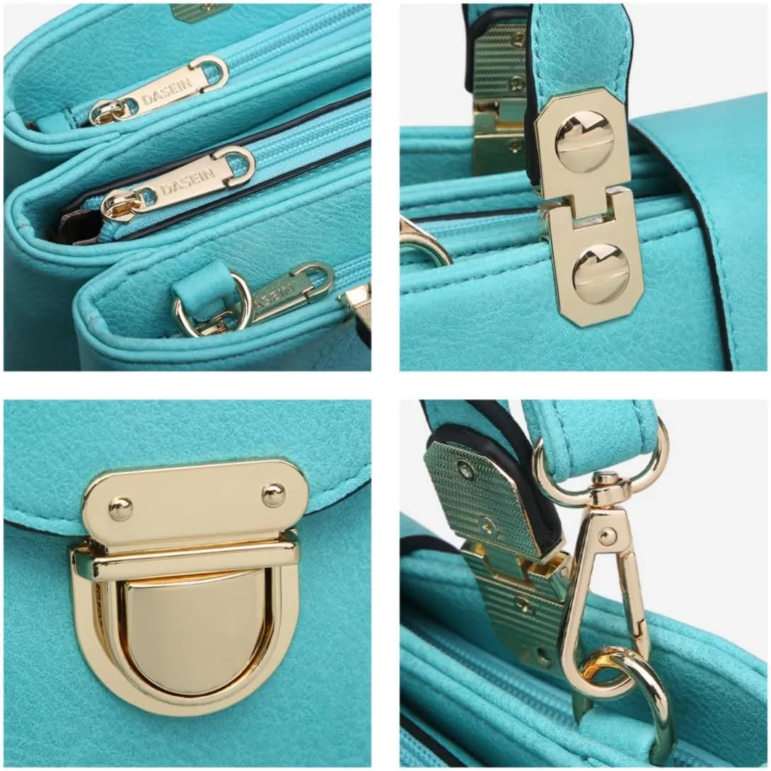Dasein Women Satchel Handbags Top Handle Purse Medium Tote Bag Vegan Leather Shoulder Bag