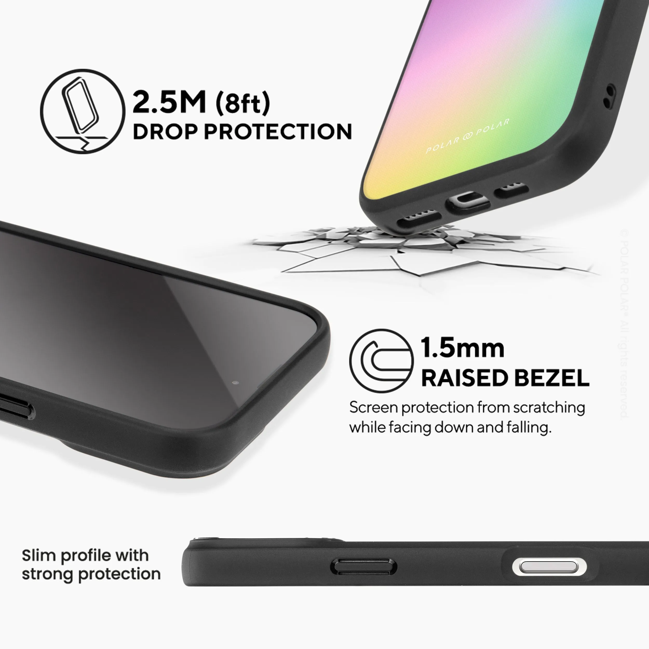 Daydream Holo - iPhone 16 Pro Frosted Black Bumper MagSafe Case