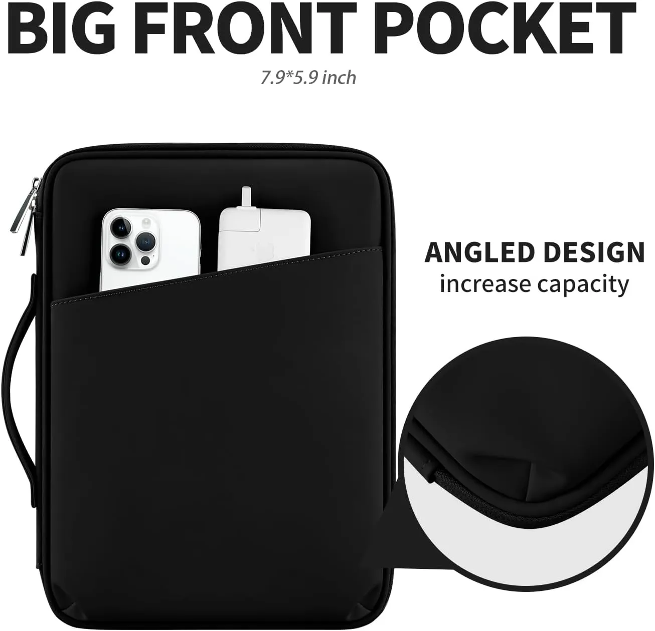 DDgro 11 Inch New iPad Pro Sleeve Case Tablet Sleeve Bag- Perfect for New iPad, iPad Pro, iPad Air, Galaxy Tab, and More (PU-Black, 11 inch)