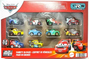 Disney Cars Mini GRC Global Racers Cup Collectible Toy Vehicles, 10 Pack, Ages 3 