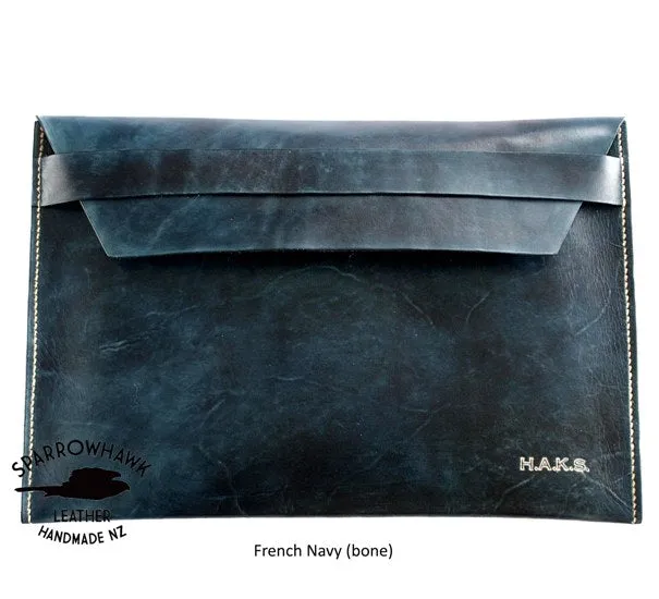 Document Folio (double expanding side gusset) - Embossed Initials
