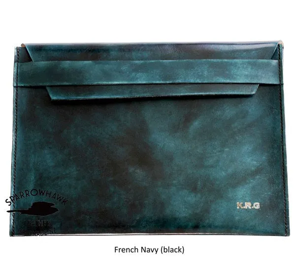 Document Folio (double expanding side gusset) - Embossed Initials