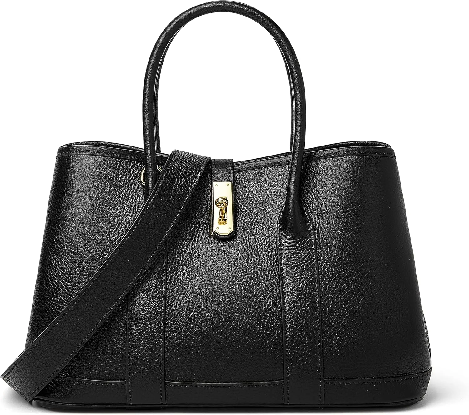 DORIS&JACKY Top Handle Satchel Purse for Women Medium Designer Leather Tote Bag with Wide Long Strap