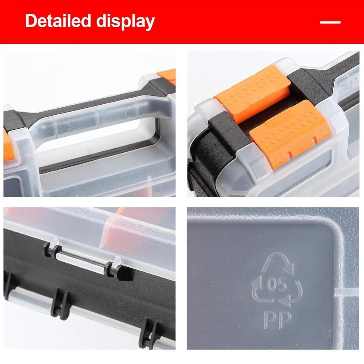 Double Sided Portable Hardware Tools Storage Box Parts Organizer Accessories Box