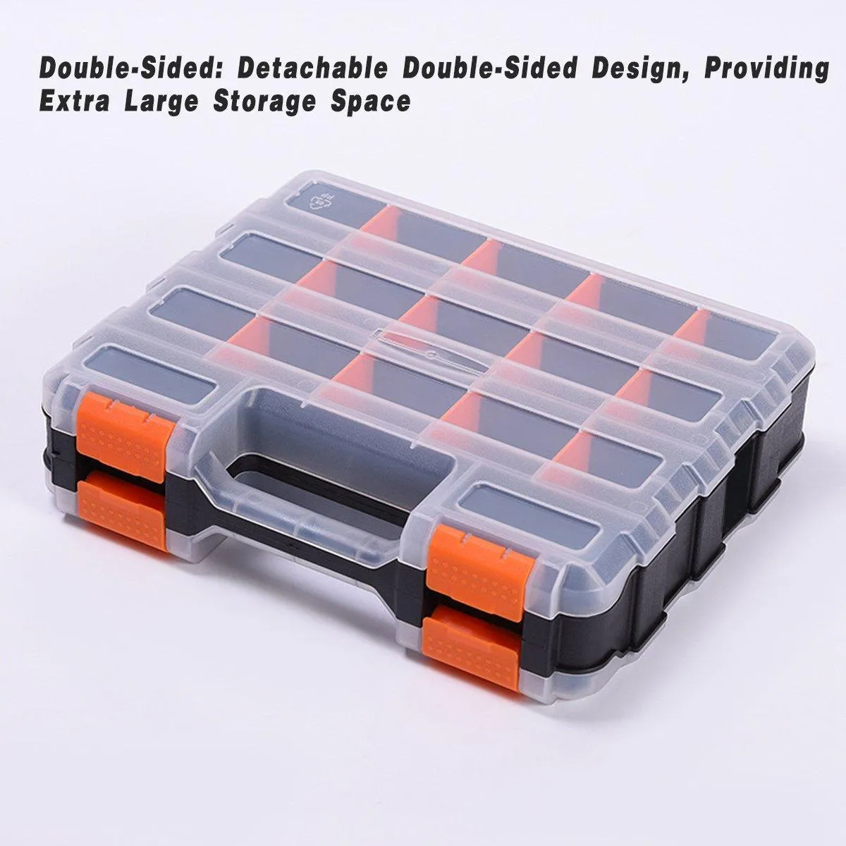 Double Sided Portable Hardware Tools Storage Box Parts Organizer Accessories Box