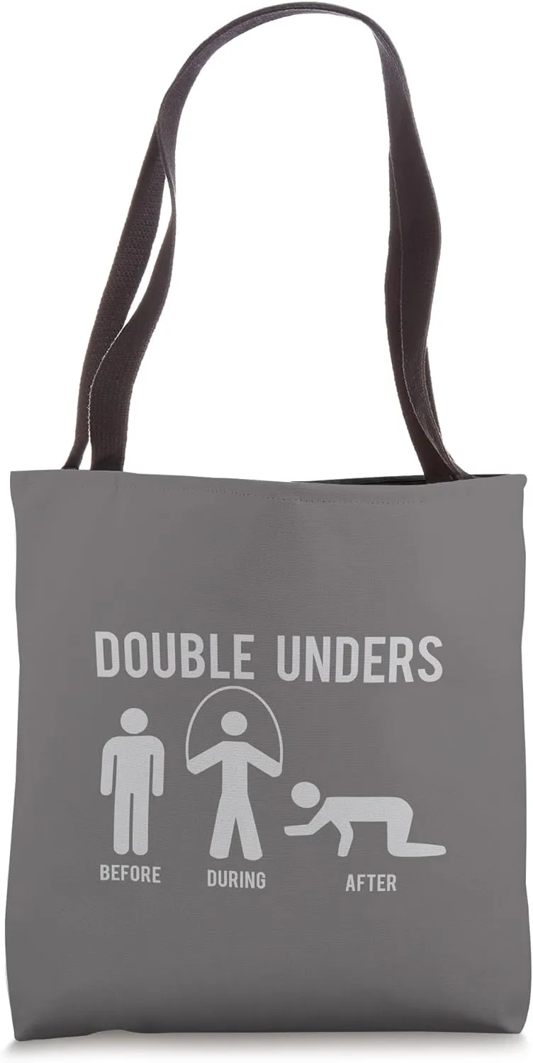 Double Unders Jumping Rope Fitness Funny Workout Exhaustion Tote Bag