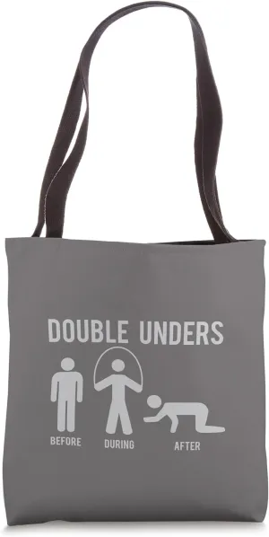 Double Unders Jumping Rope Fitness Funny Workout Exhaustion Tote Bag