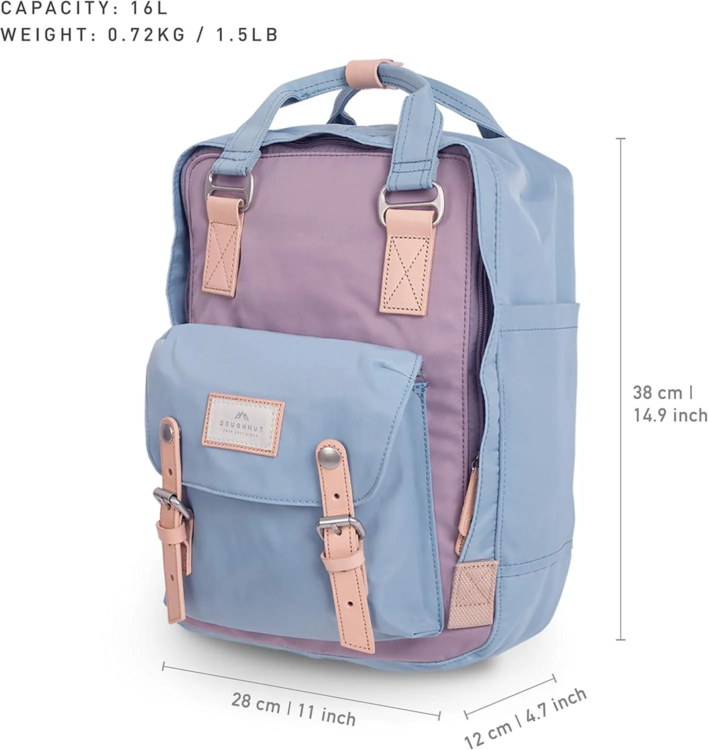 Doughnut Macaroon Multicolor 16L Travel Backpack Ladies College Lightweight Commuter Casual Daypacks Bag Backpack