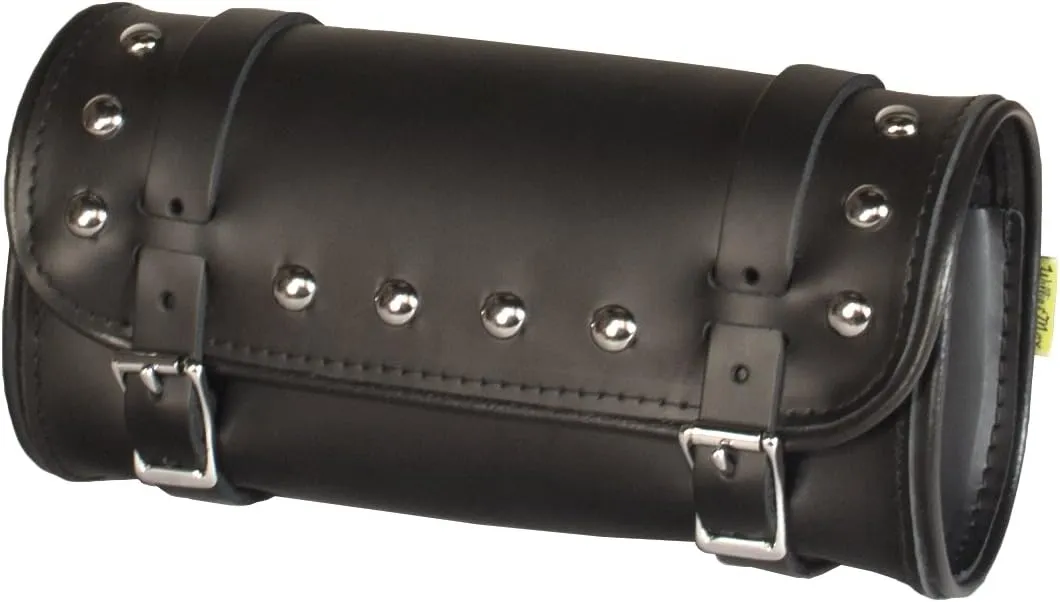 Dowco Willie & Max 8064A Studded Oval Fork Bag, Retro Style: Black, Universal Fit