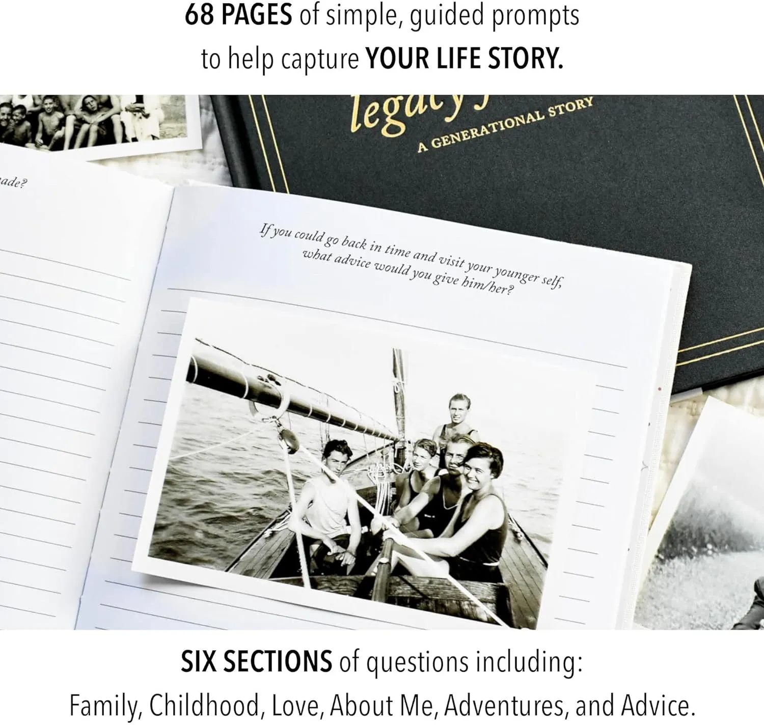 DUNCAN & STONE PAPER CO. Grandparents Legacy Journal - Legacy Book For Parents & Grandparents - Keepsake Grandparents Book - Gifts For Grandparents (Ivory, 85 Pages)
