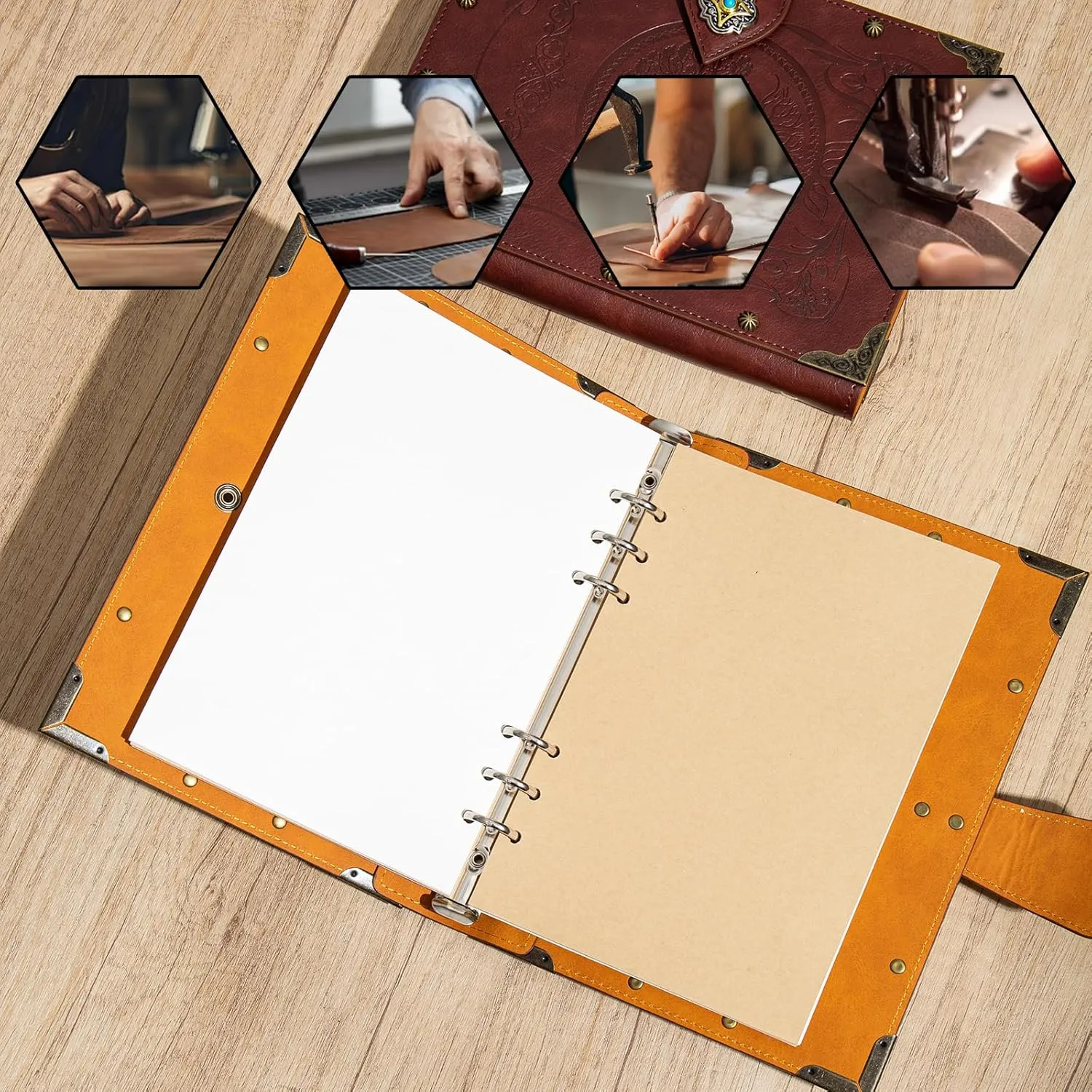 DUROTAN DND Notebook Vintage Dragon Journal Unique Refillable Binder Leather A5 400 Pages For Dungeons and Dragons Gift D&D Gifts DM Accessories Men&Women