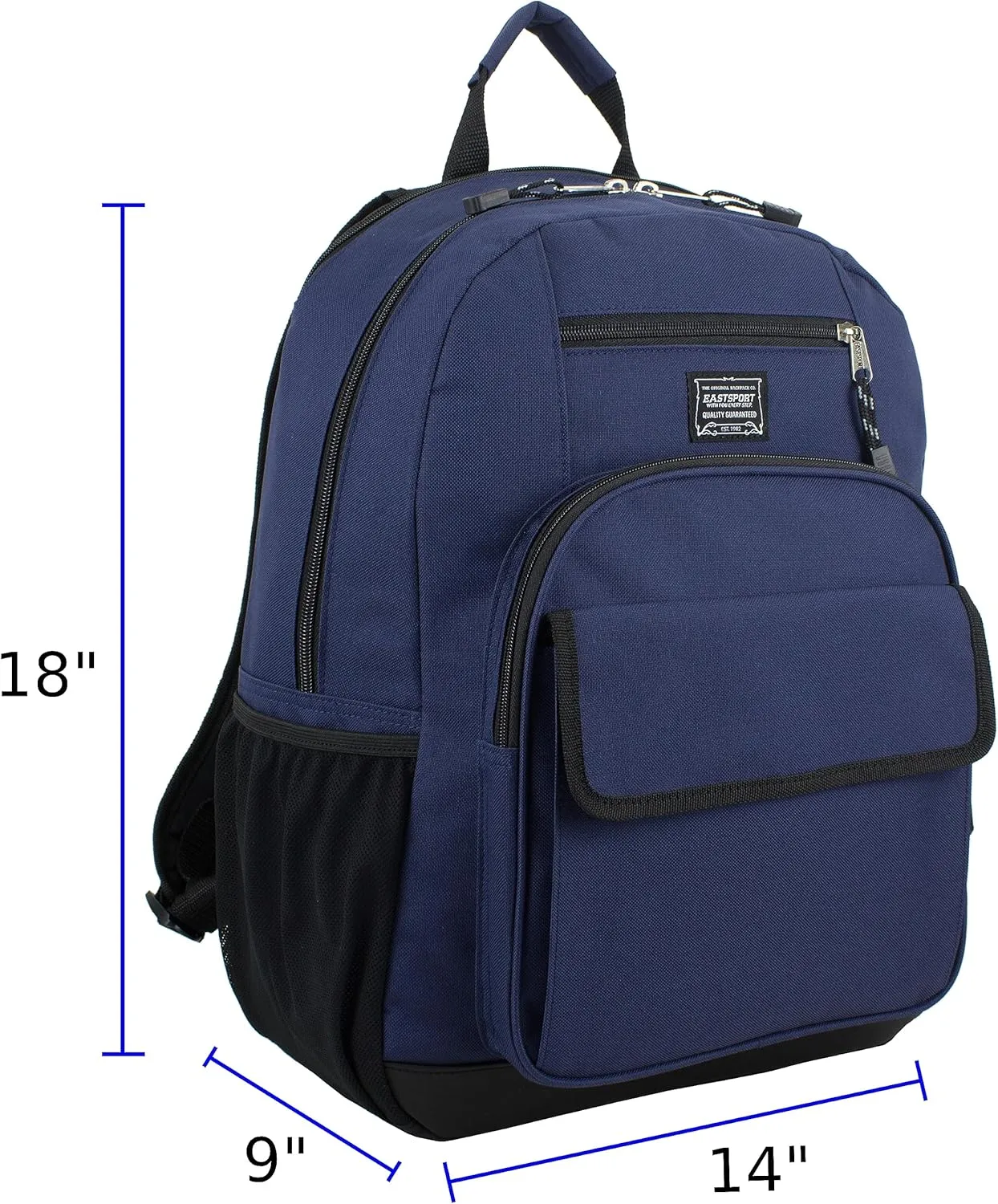 Eastsport Travel Laptop Backpack, Business Water Resistant Slim Sturdy Laptops Backpack College Work Computer Bag Unisex Fits 15" Notebook, Deep Cobalt Blue Grey