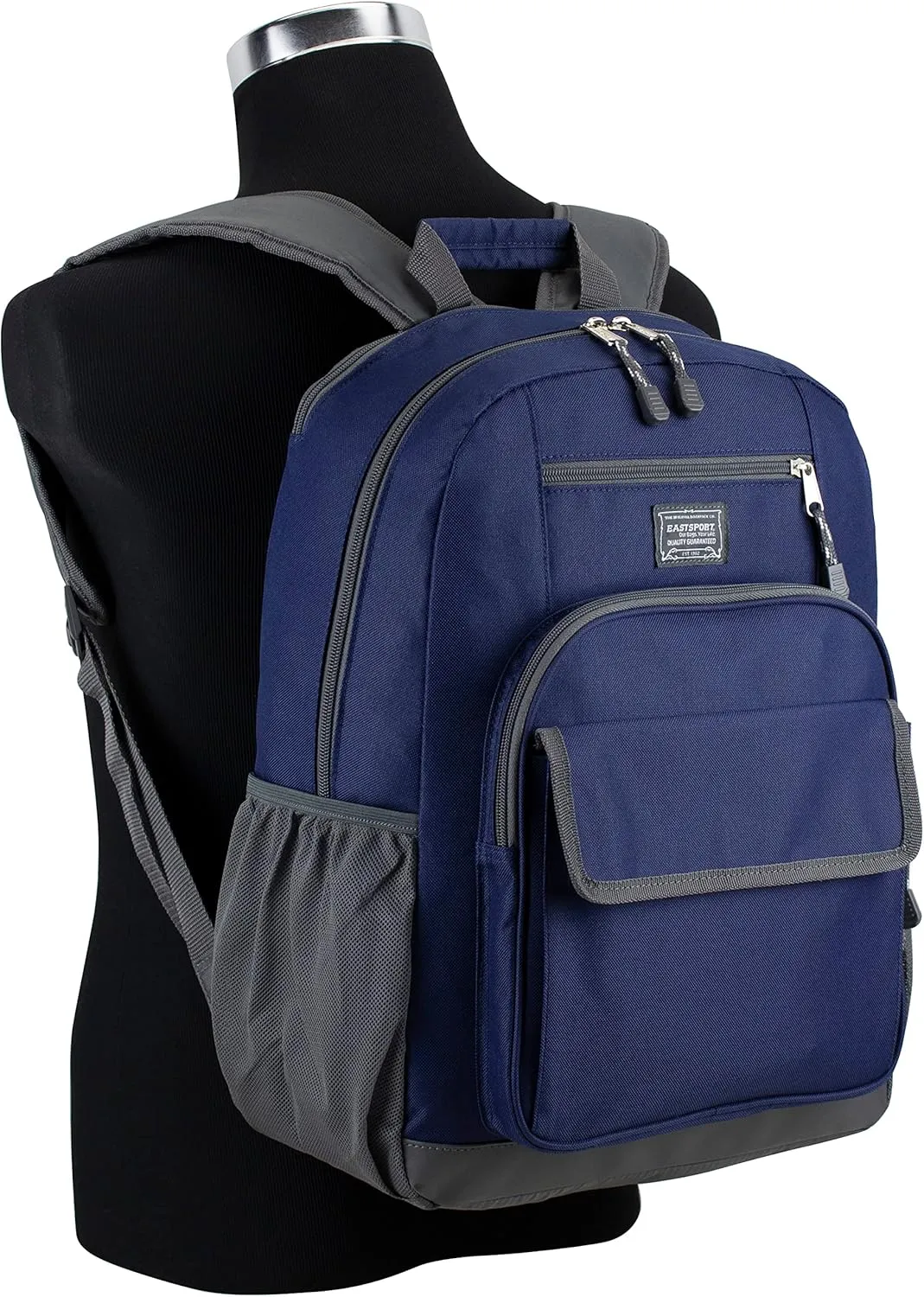 Eastsport Travel Laptop Backpack, Business Water Resistant Slim Sturdy Laptops Backpack College Work Computer Bag Unisex Fits 15" Notebook, Deep Cobalt Blue Grey