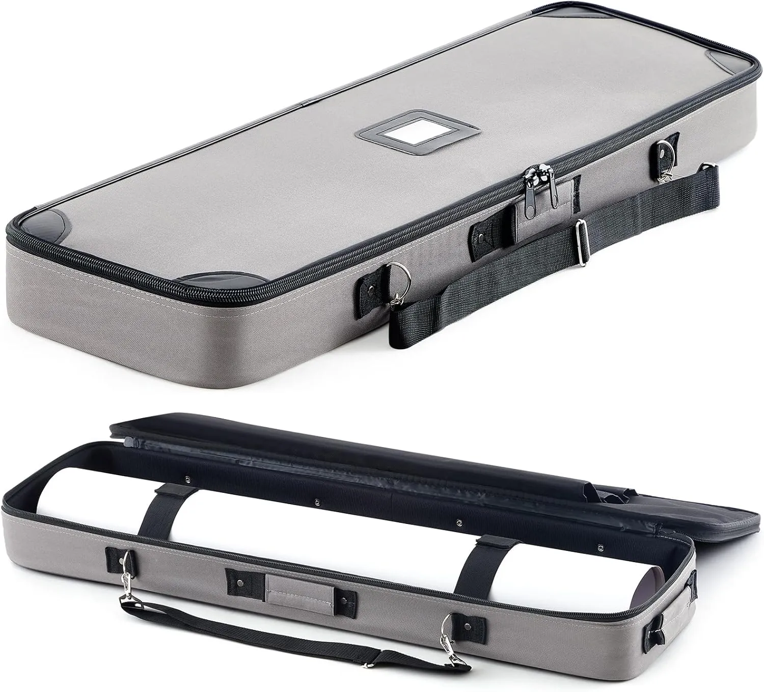 Eccliy 37 Inch Padded Carrying Case for Roll up Banner Stands with Handles and Shoulder Strap, Banner Case with Grey Interior for Trade Show Traveling
