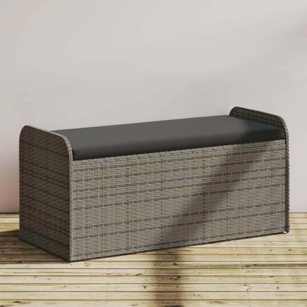 Elegant Gray Storage Bench with Comfortable Cushion, Outdoor Organization and Relaxation, 45.3" x 20.1" x 20.5"