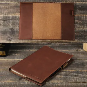 Elegant Leather Notebook Cover with Pen Loop