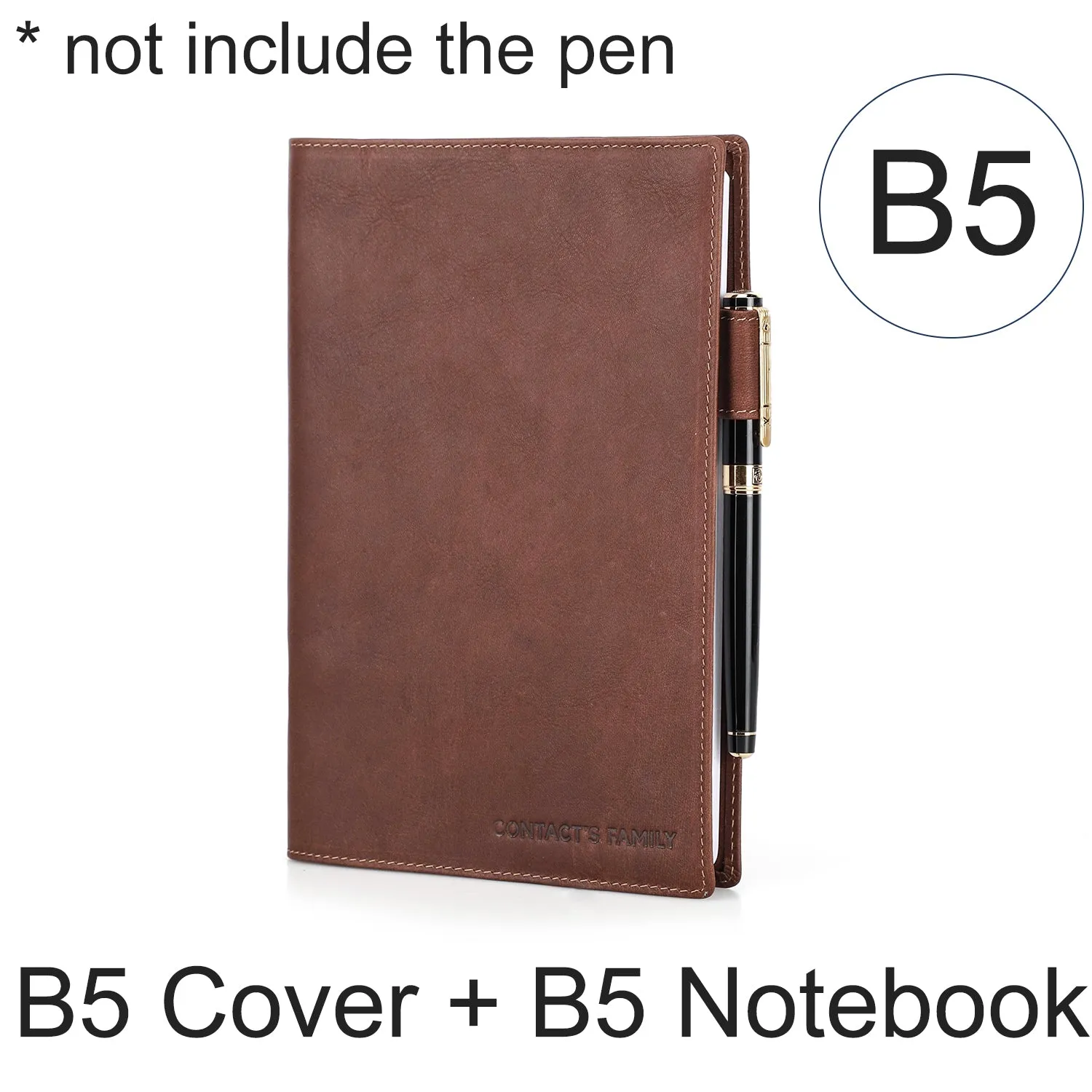 Elegant Leather Notebook Cover with Pen Loop