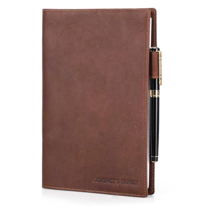 Elegant Leather Notebook Cover with Pen Loop