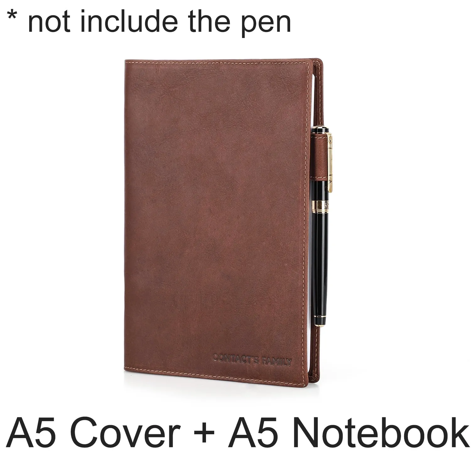 Elegant Leather Notebook Cover with Pen Loop