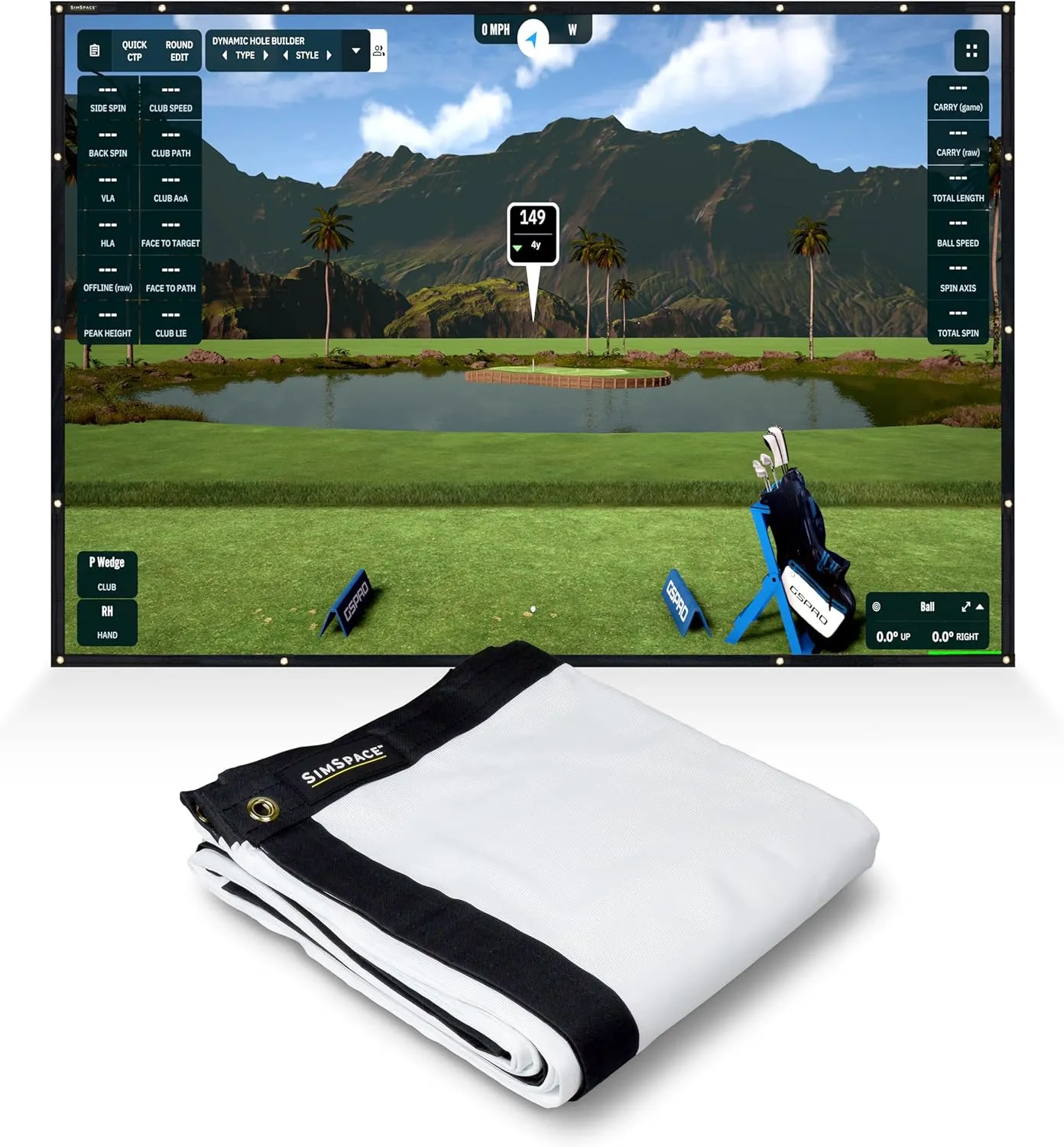 Elite Impact Screen - Premium Projector Screen for Golf Simulator for Home, Single-Layer Construction, Durable Golf Impact Screen, Reinforced Stitching, 3.3 x 2.525 metres