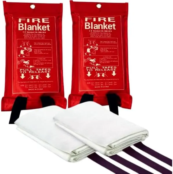 Emergency Fire Blanket, 39.37 x 39.37 inches,2 Pack- Fire Suppression Safety Blanket for Kitchen, Home and Workshop