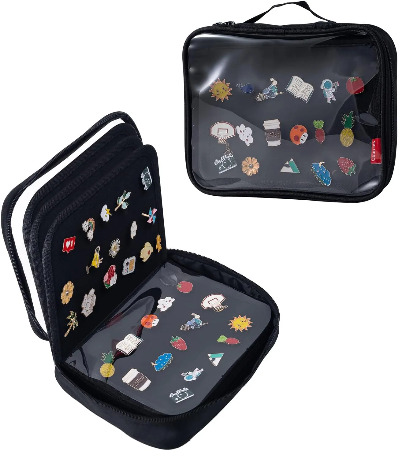 Enamel Pin Display Book, Small Collections Or Travel Pin Trading Book, Pin Collector Display Bag,6-Page Lapel Pin Display Board,For Sports Pins,Memorial Pins, Pin Display Case (Black)