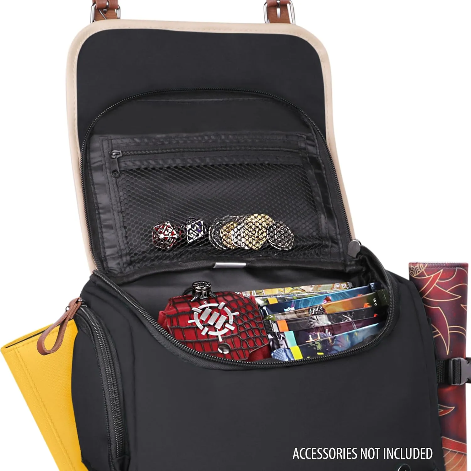 ENHANCE Designer Edition TCG Backpack - MTG Deck Bag Card Binder Space, TCG Deck Box Storage, MTG Playmat Holder - Card Storage Compatible with Magic the Gathering, Pokemon, Lorcana (Canvas Black)