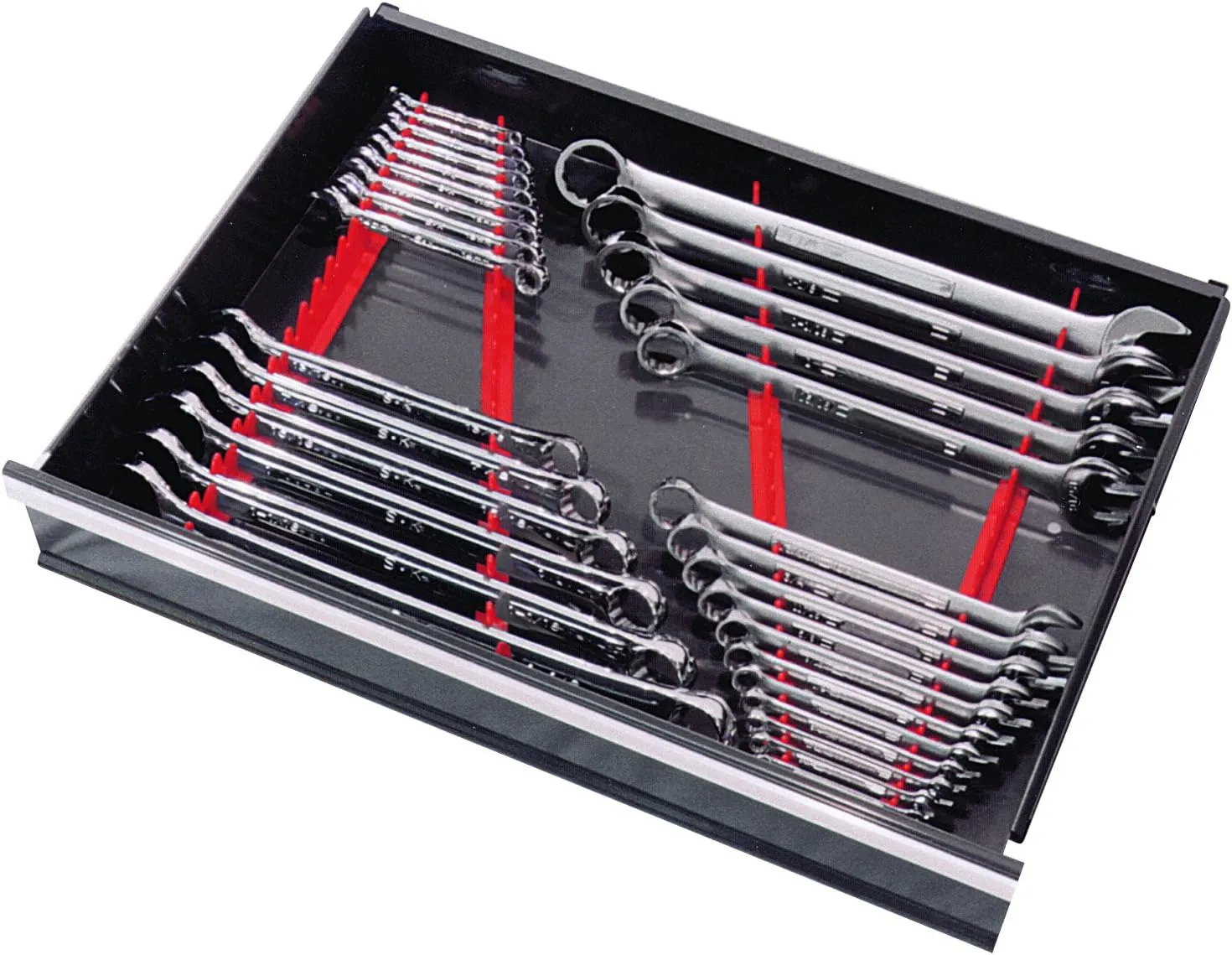 Ernst Manufacturing Wrench Rail Set with Magnetic Backing, 40 Tool, Red