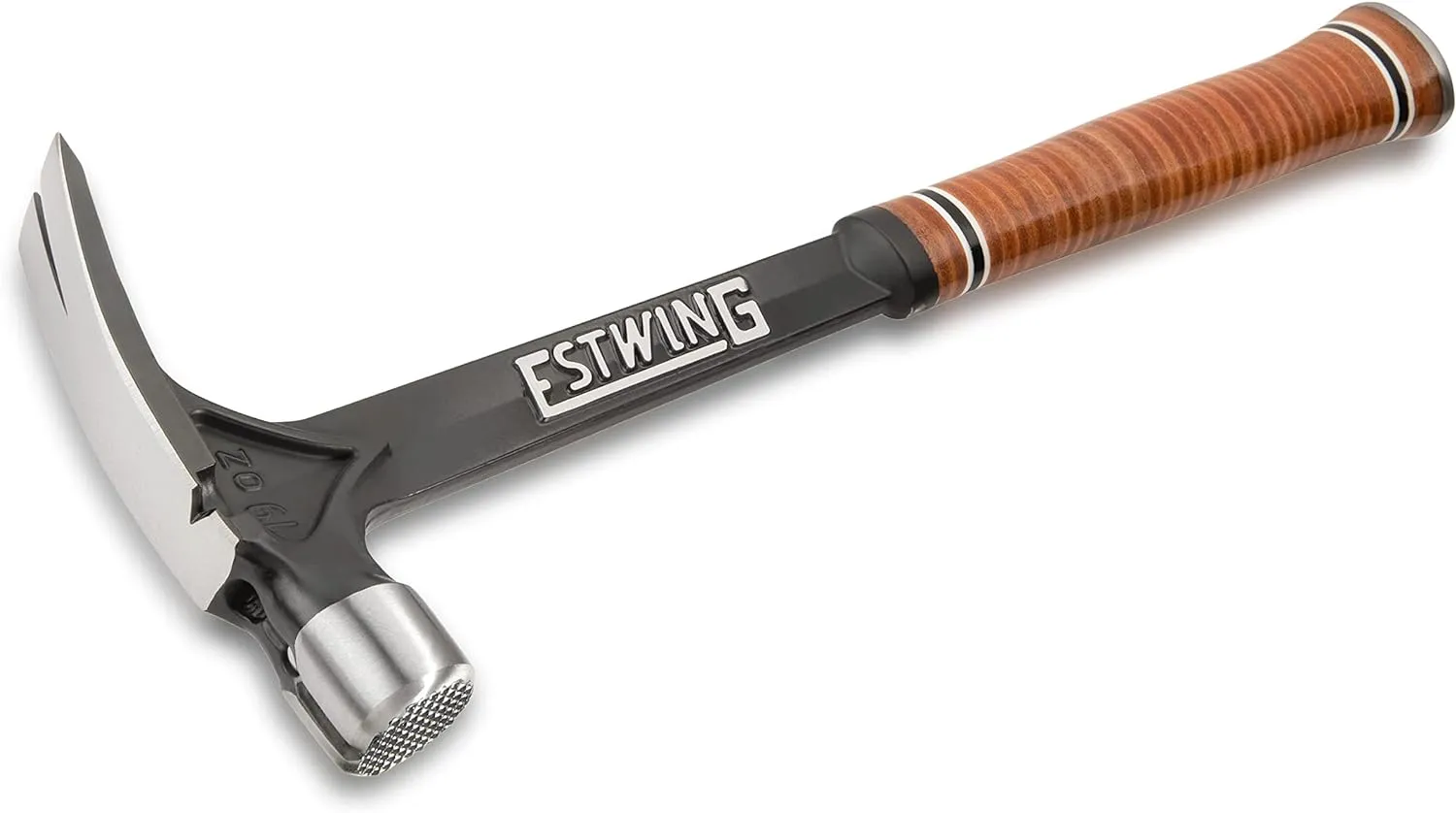 ESTWING Ultra Series Hammer - 19 oz Rip Claw Framing Hammer with Milled Face & Genuine Leather Grip - E19SM