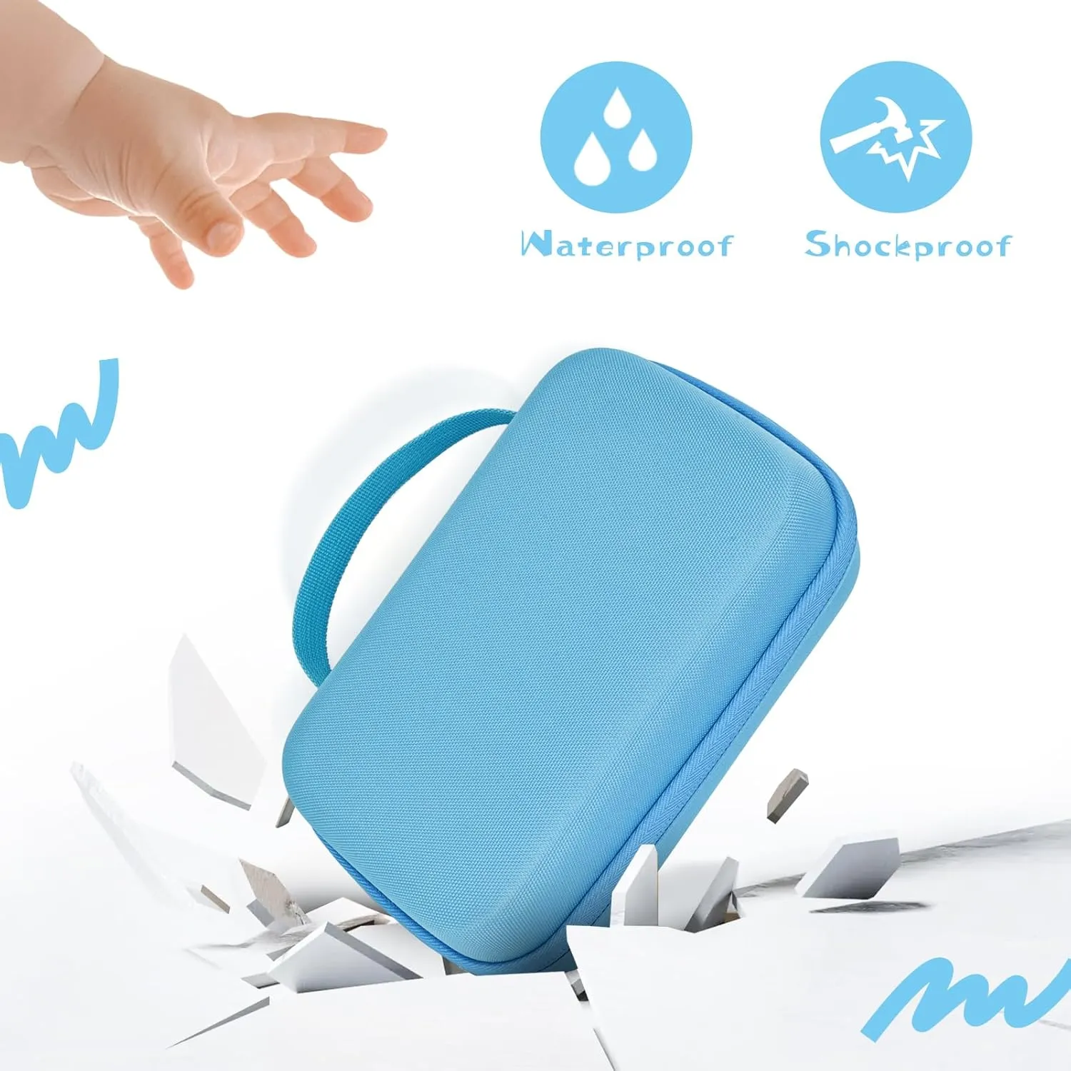 EVA Storage Case Compatible with MYNT3D Super 3D Pen Set, Portable Travel Bag for 3D Printing Pen, Refills and Cables (Blue)