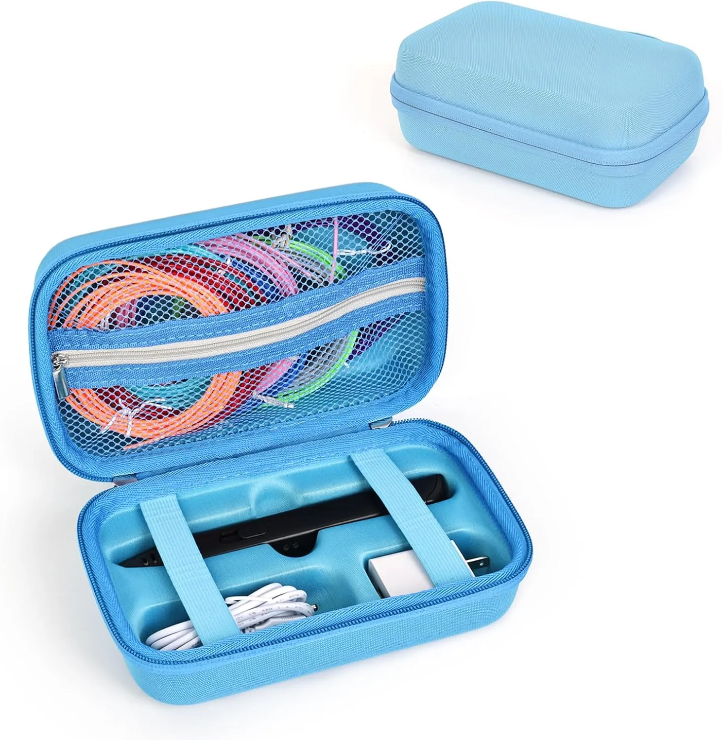 EVA Storage Case Compatible with MYNT3D Super 3D Pen Set, Portable Travel Bag for 3D Printing Pen, Refills and Cables (Blue)