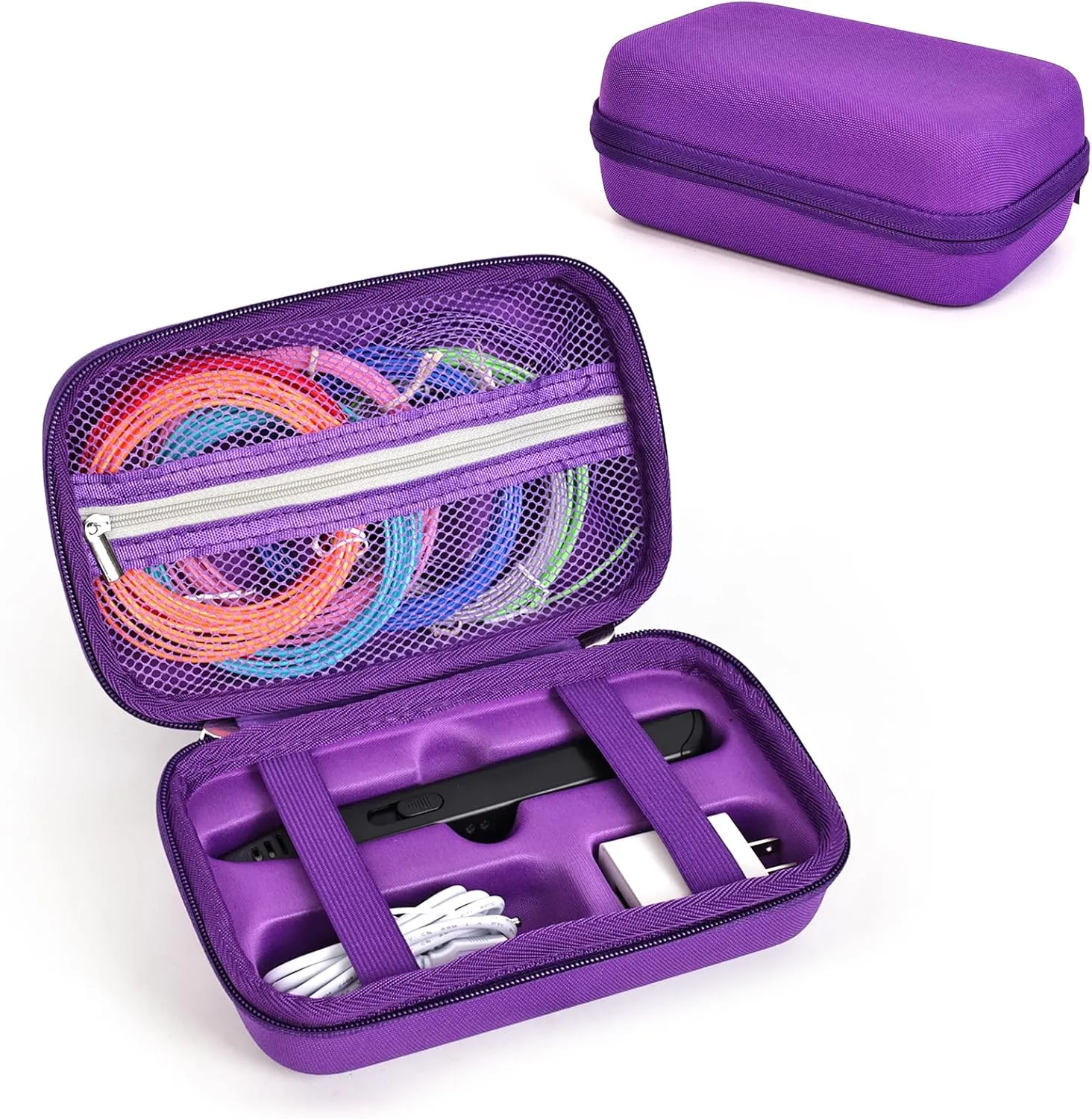 EVA Storage Case Compatible with MYNT3D Super 3D Pen Set, Portable Travel Bag for 3D Printing Pen, Refills and Cables (Purple)