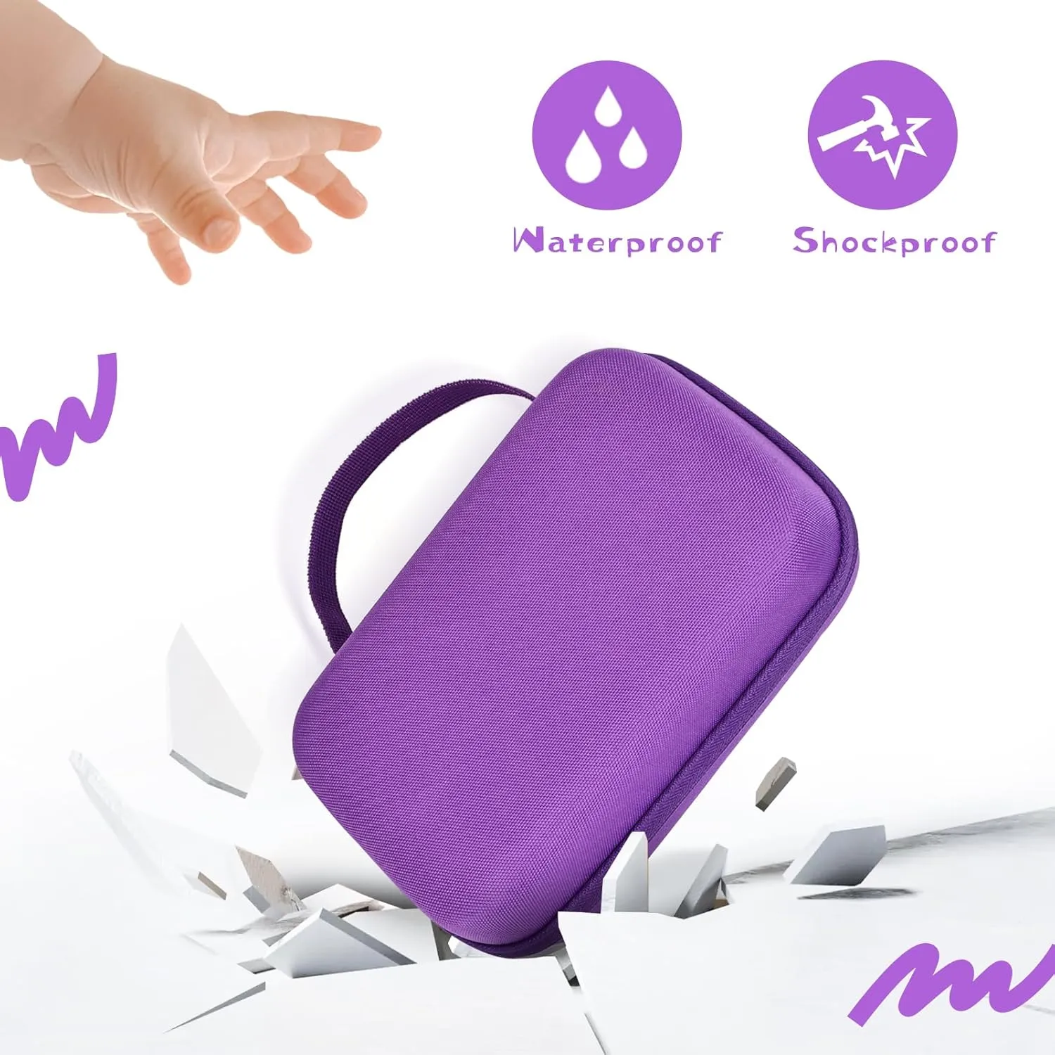 EVA Storage Case Compatible with MYNT3D Super 3D Pen Set, Portable Travel Bag for 3D Printing Pen, Refills and Cables (Purple)