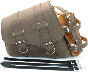 evomosa Universal Motorcycle Saddlebags PU Leather Side Tool Bags for Saddlebag -Brown (Left Side)