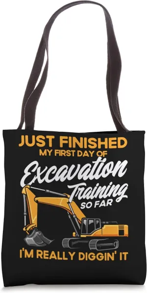 Excavator Construction Worker Operator Excavation Training Tote Bag