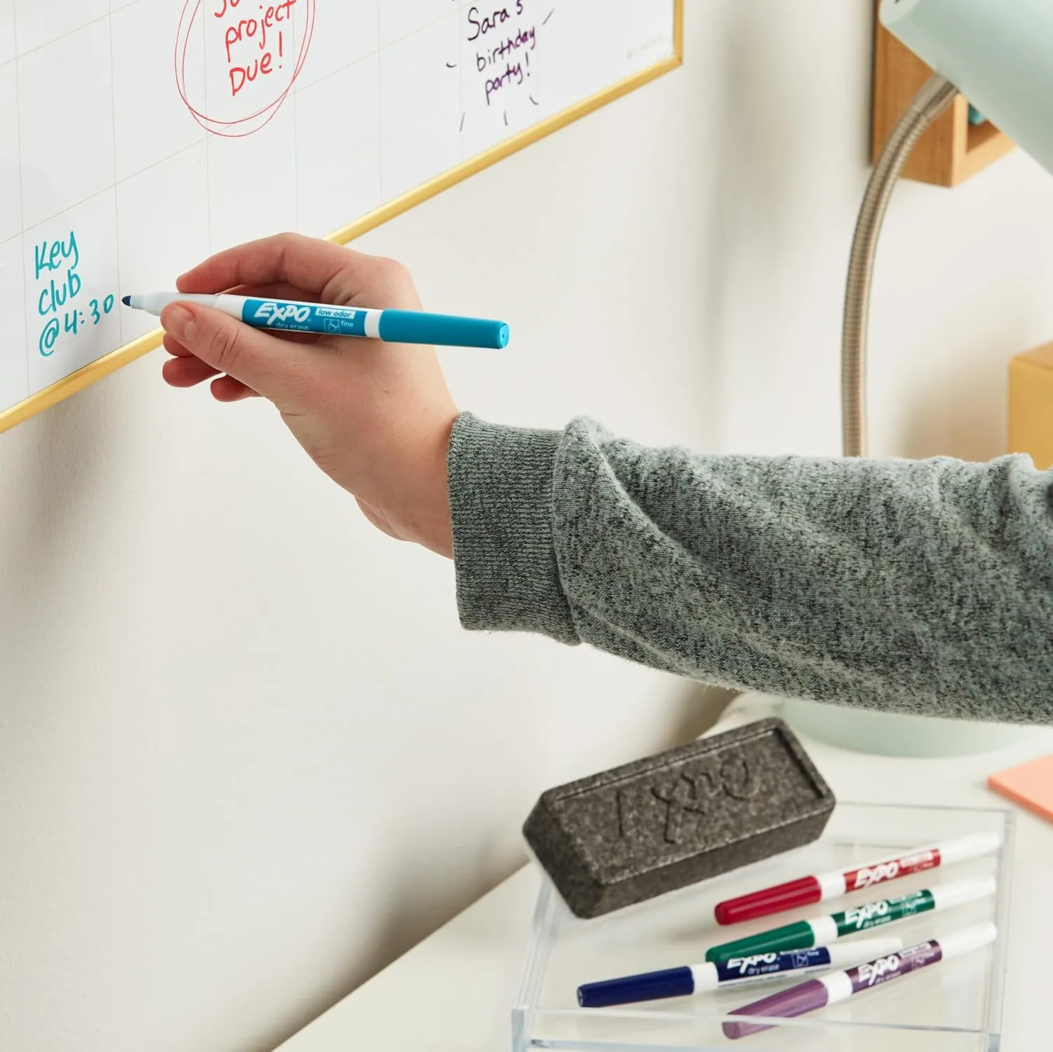 EXPO Soft Pile Dry Block Eraser, 5-1/8 x 1-1/2 Inches, Ideal for Whiteboards, Pack of 12