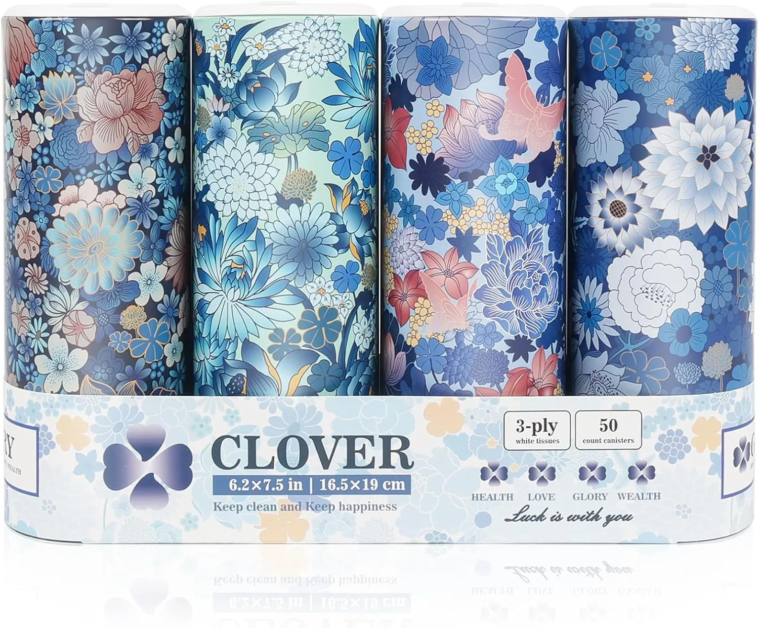 Facial Tissues with Cap - 4 PK Car Tissues Cylinder,Car Tissue Holder with Facial Tissues Bulk,round tissue boxes for car,Travel Tissues for Car Cup Holder,round tube tissues