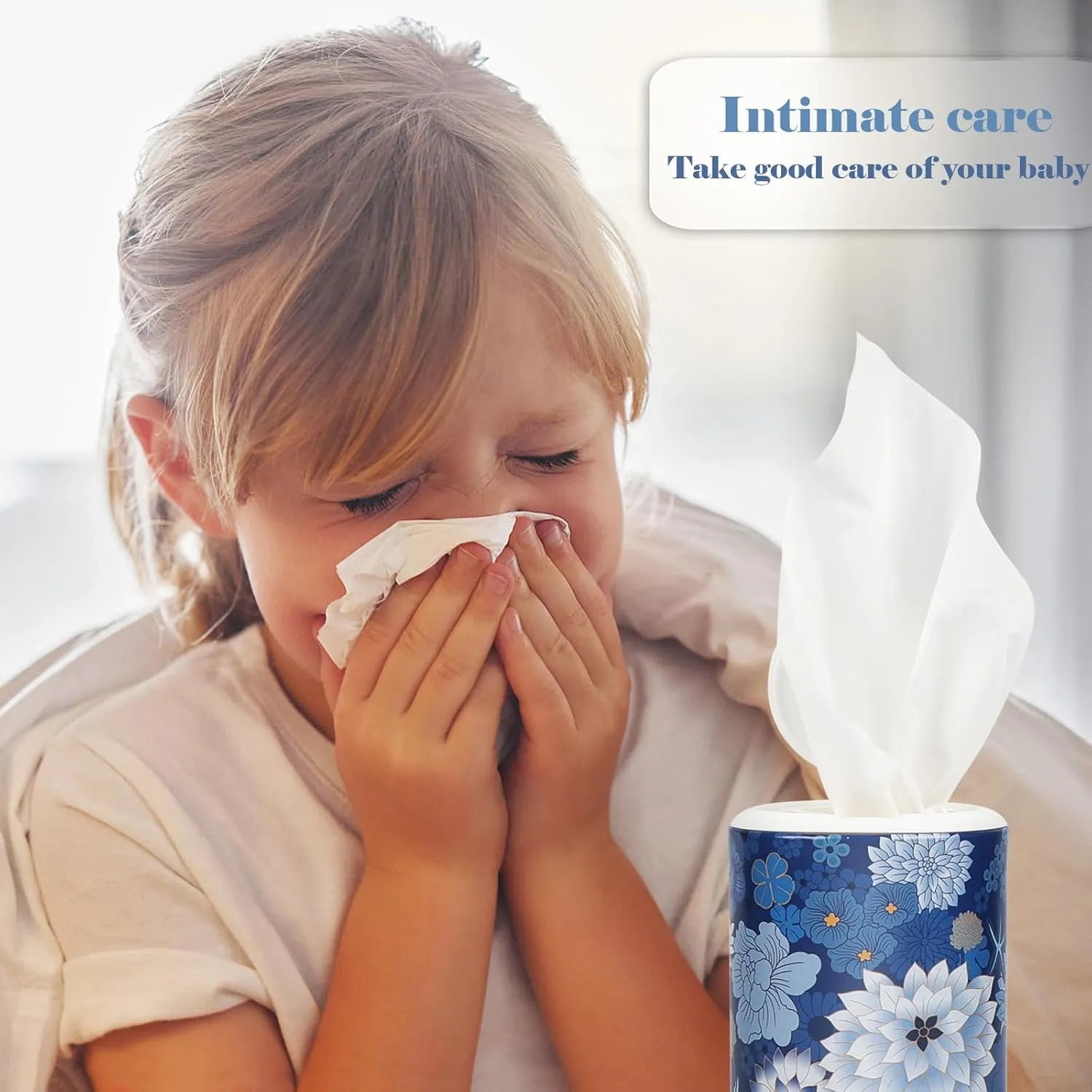 Facial Tissues with Cap - 4 PK Car Tissues Cylinder,Car Tissue Holder with Facial Tissues Bulk,round tissue boxes for car,Travel Tissues for Car Cup Holder,round tube tissues