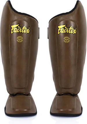 Fairtex SP8 Muay Thai Shin Guards for Men, Women, Kids | Shin Guards Made with Syntek Leather & are Premium, Lightweight & Durable | Expanded Side Protection