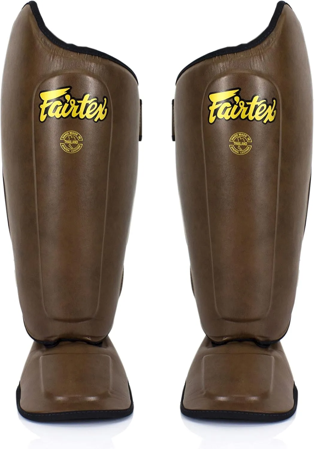Fairtex SP8 Muay Thai Shin Guards for Men, Women, Kids | Shin Guards Made with Syntek Leather & are Premium, Lightweight & Durable | Expanded Side Protection