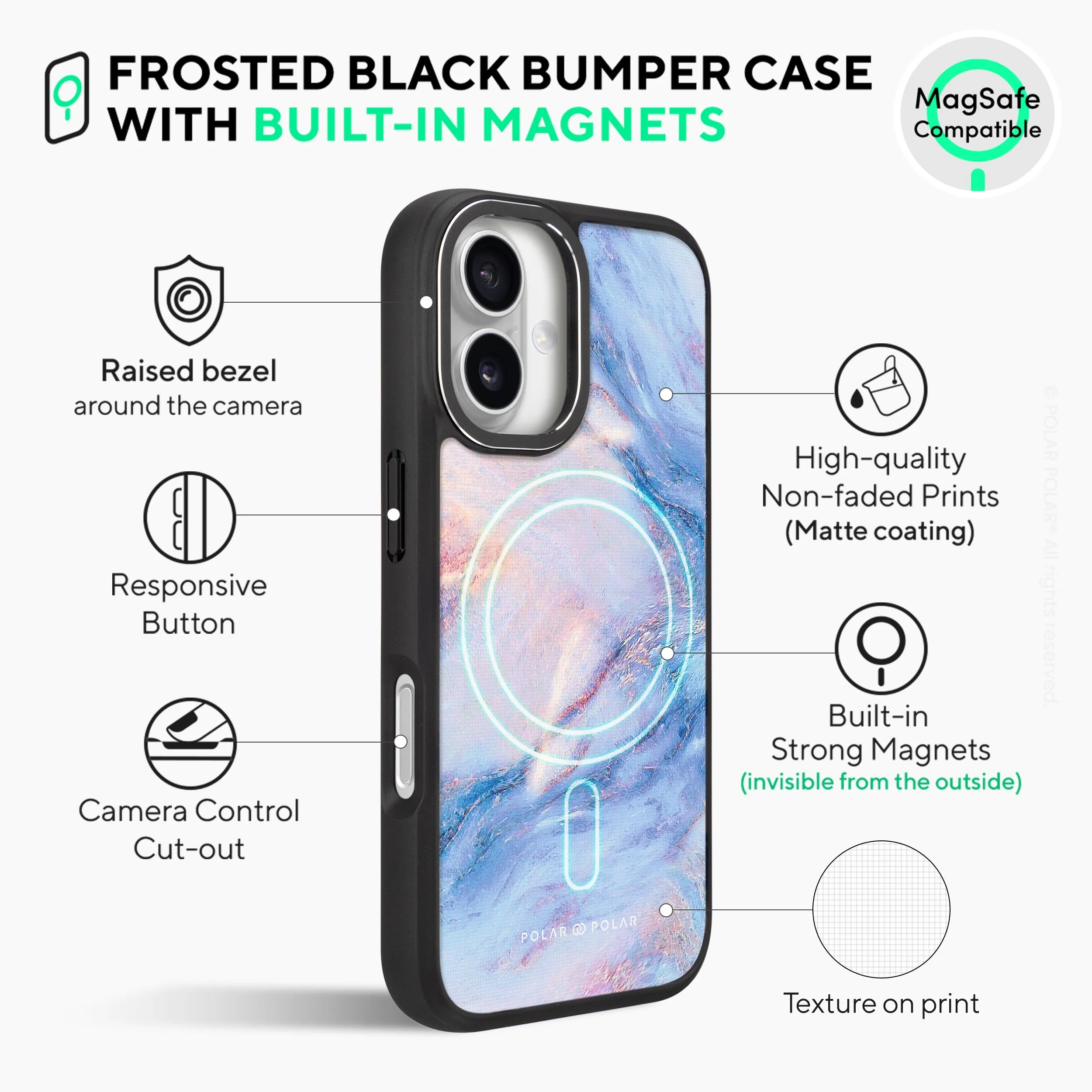 Fairy - iPhone 16 Frosted Black Bumper MagSafe Case