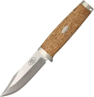 Fallkniven SK1 Fine Edge Fixed Knife with Curly Birch Handle, Brown